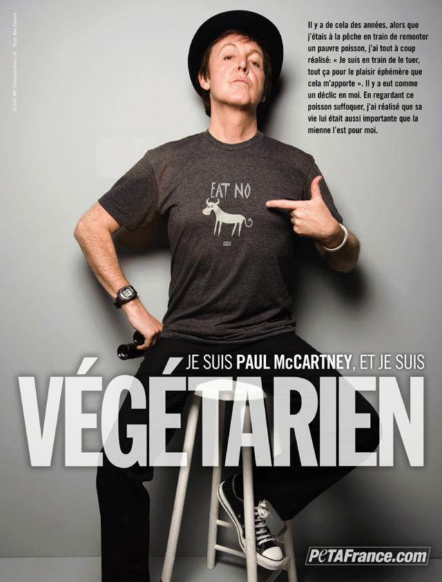 Je suis Paul McCartney, et je suis végétarien