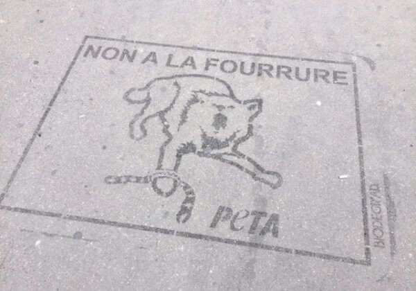 La Place de l&rsquo;Opéra inondée de « Clean tags » pour demander une Fashion Week sans fourrure
