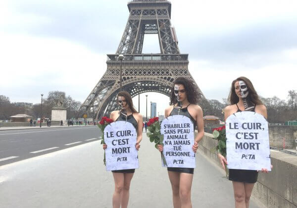 Des mannequins morts-vivants se lèvent contre l’utilisation de peaux animales à Paris