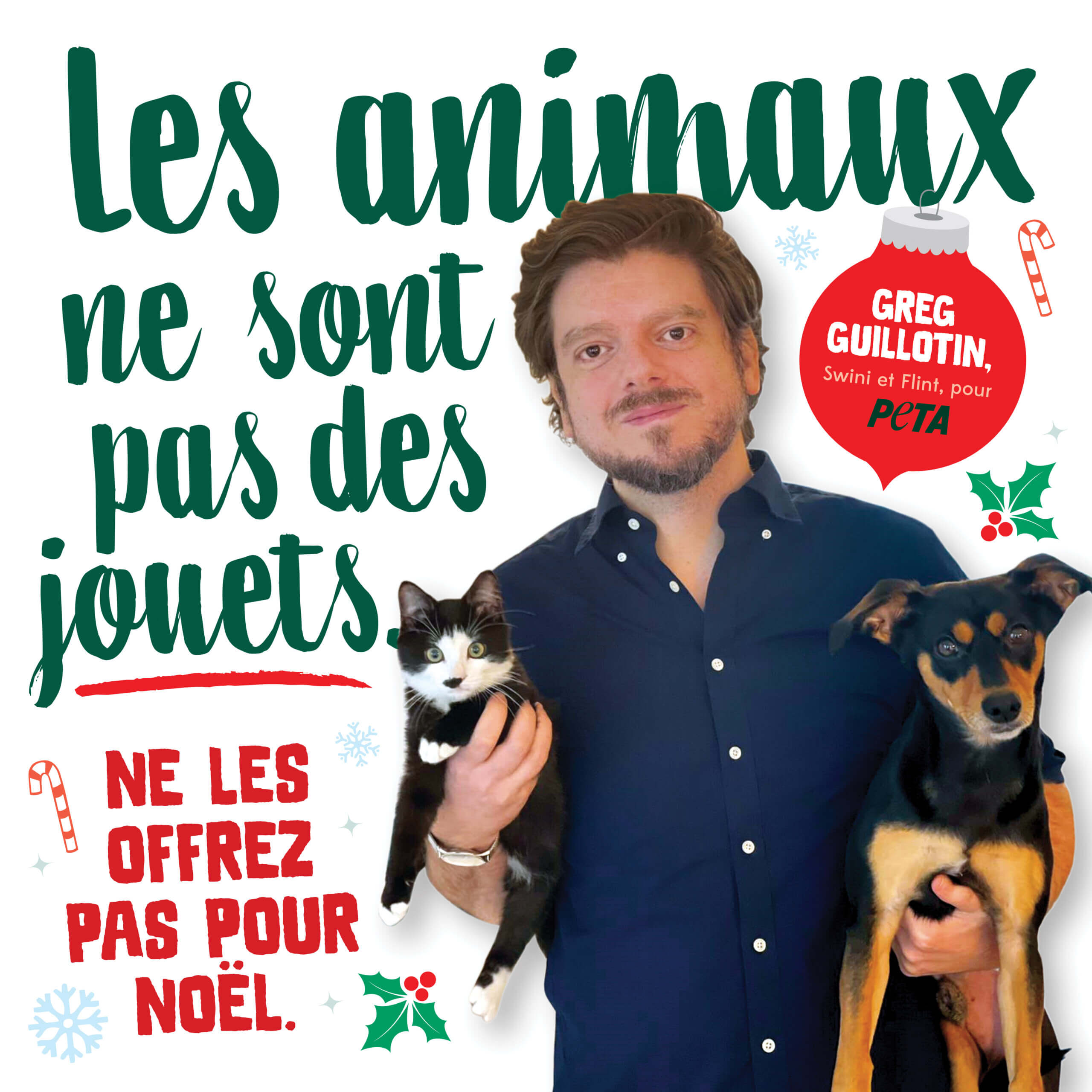 Greg Guillotin rappelle que les animaux ne sont pas des cadeaux de Noël