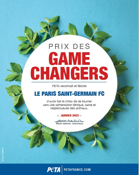 Le PSG reçoit le « prix des Game Changers » de PETA pour sa restauration végane