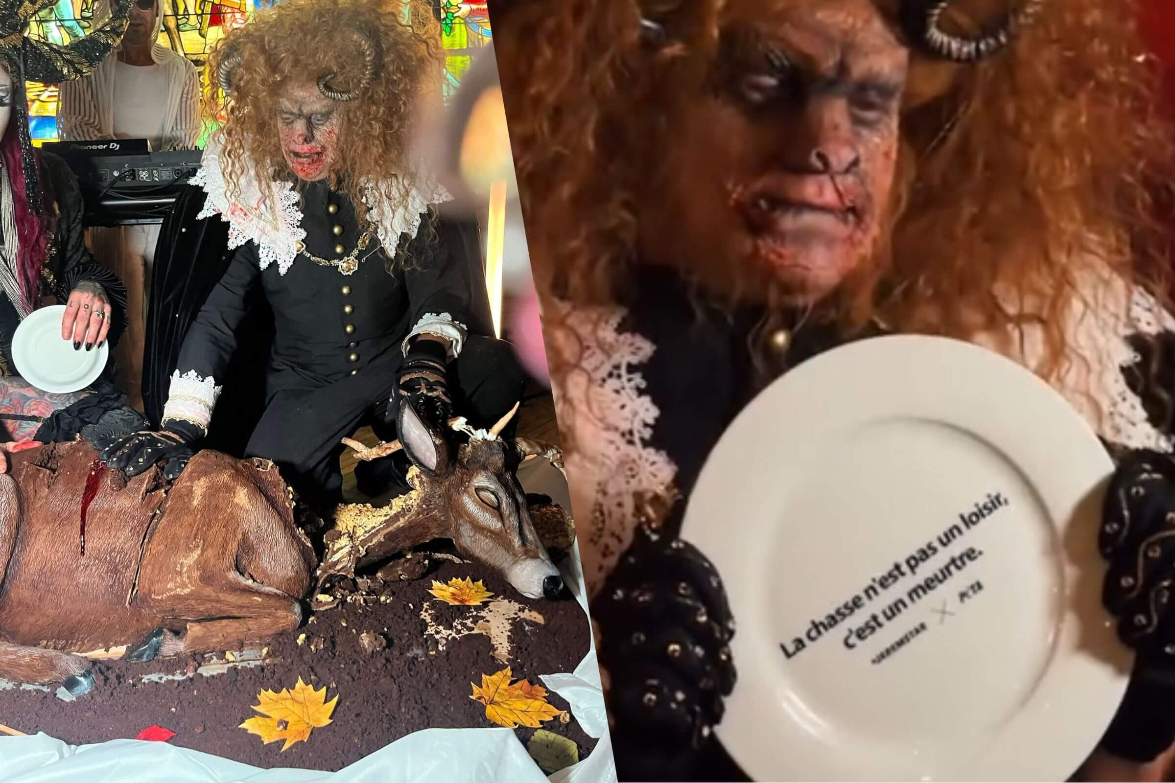 Après la corrida, la chasse ! Jeremstar signe un gâteau végan avec PETA pour sa fête d’Halloween